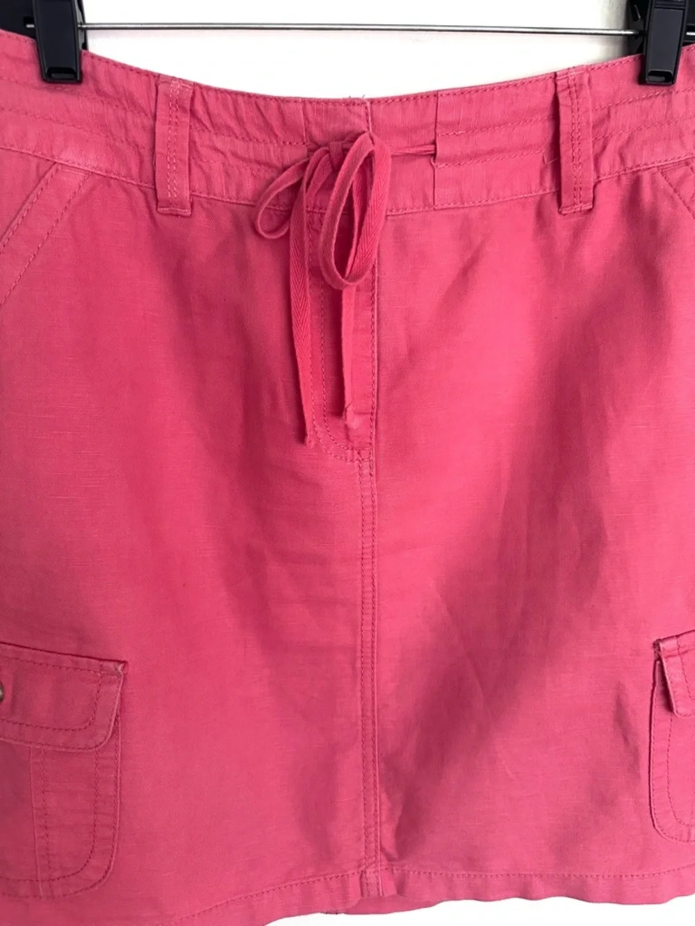 Ann Taylor Rose-Red Linen-Blend Cargo Skirt Size 6